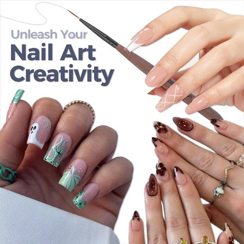 Professional Nail Art Brushes Liner Pens, Thin Detail Nail Art Design Painting Brush Gel Nail Brushes Used for Nail Decoration and Detail Painting Brush