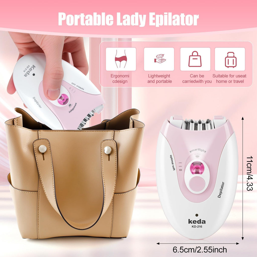 Epilator,2026 Upgraded Epilator for Women Rechargeable Cordless Hair Removal Device with LED Light & Dual Speeds, for Facial, Bikini, Arm, Leg, and Armpit