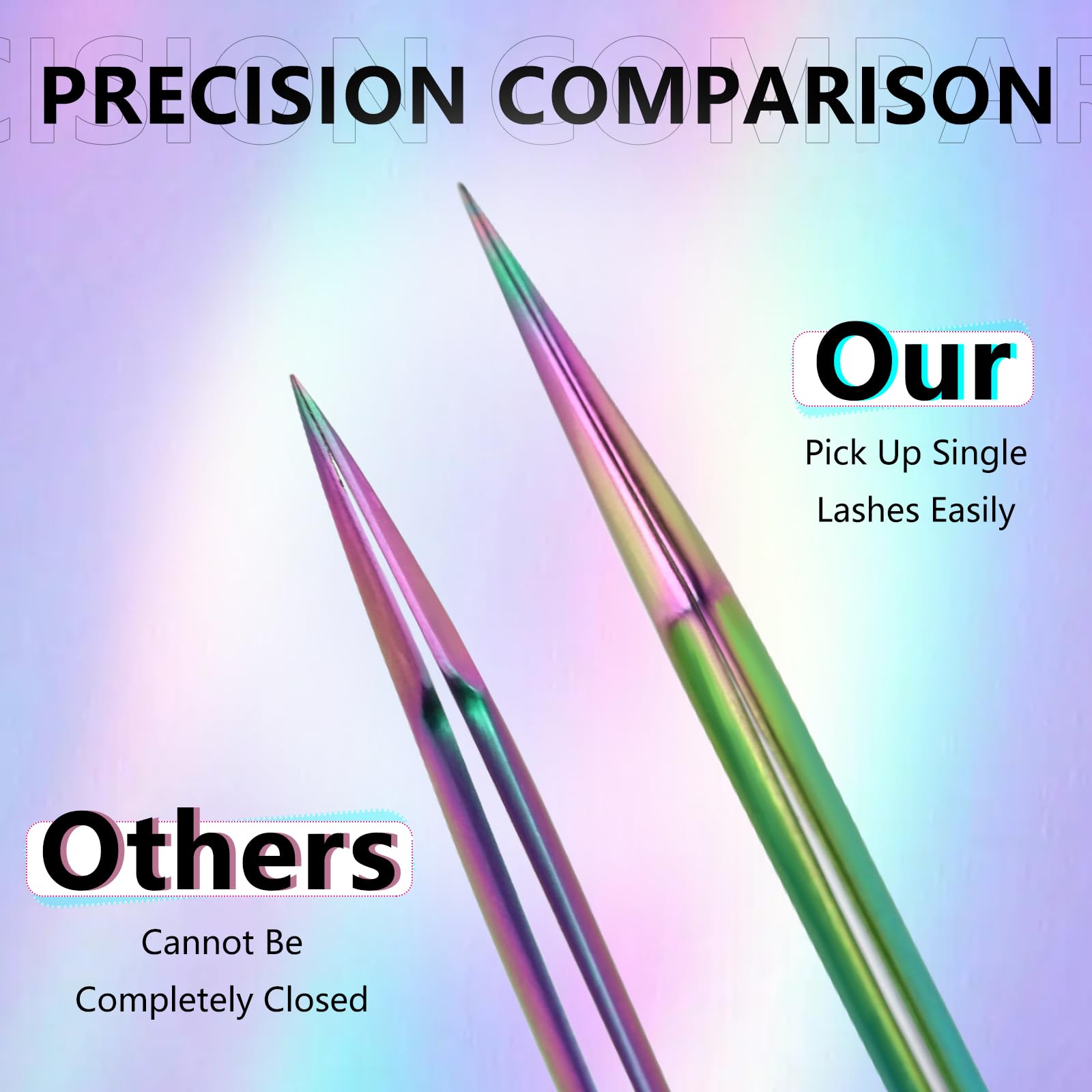 Fiber Tip Tweezers for Lash Extensions Precision Eyelash Isolation, Industrial Tweezers for Crafting,Soldering, Laboratory Work, Jewelry-Making Non-Slip Grip Stainless Steel by EMEDA(Needle)
