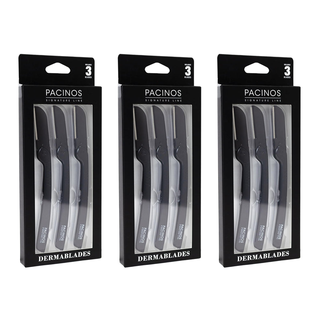 Pacinos Derma Blades for Men - Precision Straight Razor Beard Care Exfoliation Tool with 100% Stainless Steel Blades