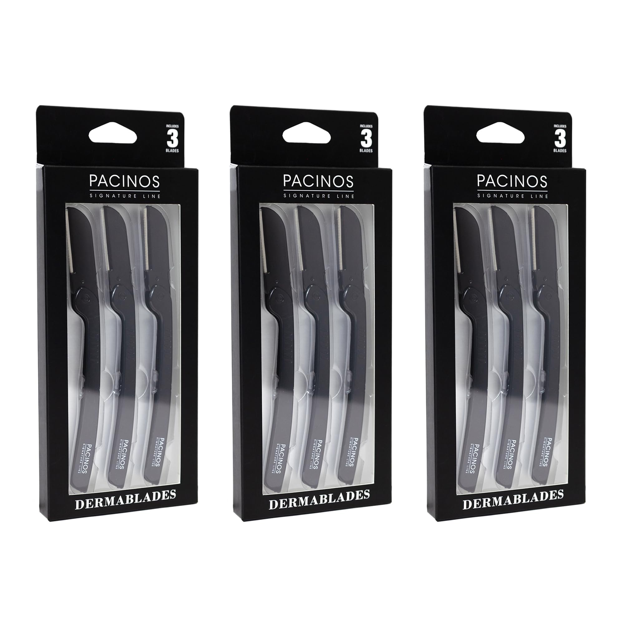 Pacinos Derma Blades for Men - Precision Straight Razor Beard Care Exfoliation Tool with 100% Stainless Steel Blades