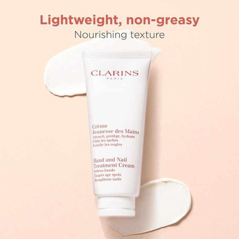 Clarins Hand & Nail Treatment Cream & Moisture-Rich Body Lotion Bundle - Softens & Hydrates Skin