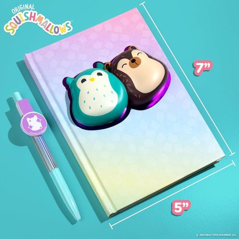 Squishmallows Original Diary Set - Fun Journaling Kit with Stickers, Pen & Sketchbook for Kids | 5x7 Size
