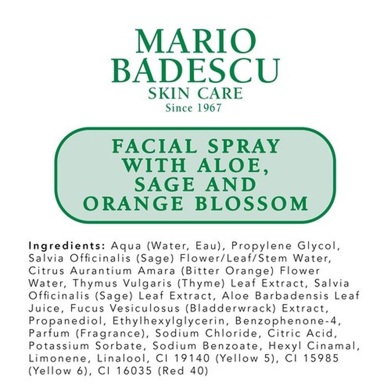 Mario Badescu Facial Spray with Aloe, Sage and Orange Blossom for All Skin Types | Face Mist That Hydrates & Uplifts | 4 FL OZ & 4 FL OZ Combo