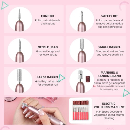 Acrylic Nails Kit Set 29 Colors with UV Lamp & Electric Drill, 2x60ml Monomer - All-in-One Nail Art Supplies for Beginners with Everything