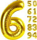 Gold Number 6 Balloon - 40 Inch Birthday Party Supplies in Gold and Black