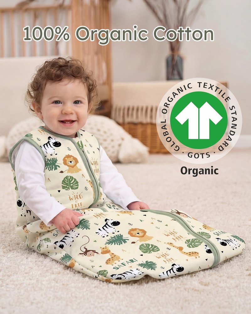 Yoofoss Baby Sleep Sack - 1.5 Tog Wearable Blanket for 18-24 Months | 100% Organic Cotton, Warm & Comfy