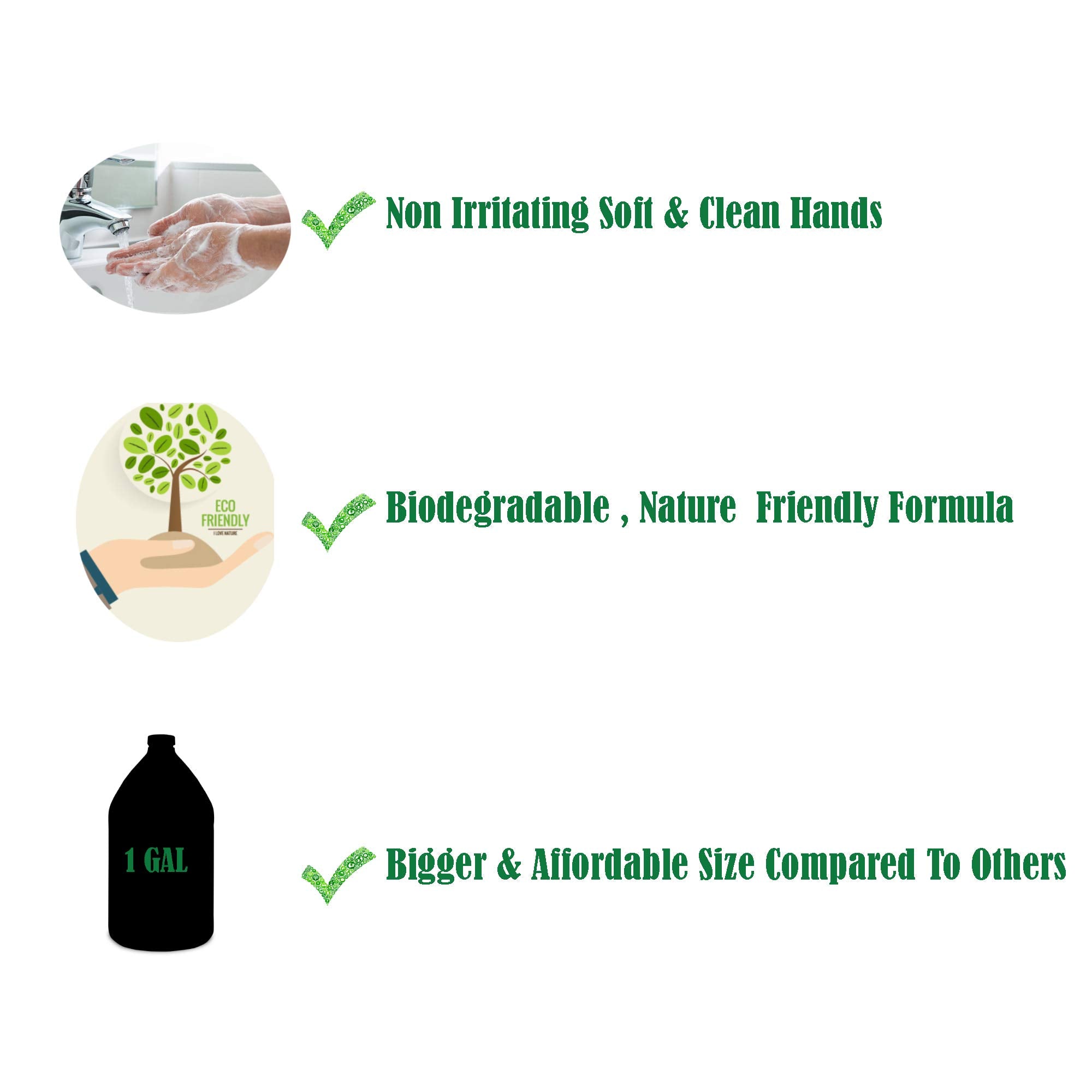 GreenFist Foaming Hand Soap Refills Baby Powder Scent Jug Foam Refill Made in USA, 128 ounce (1 Gallon)