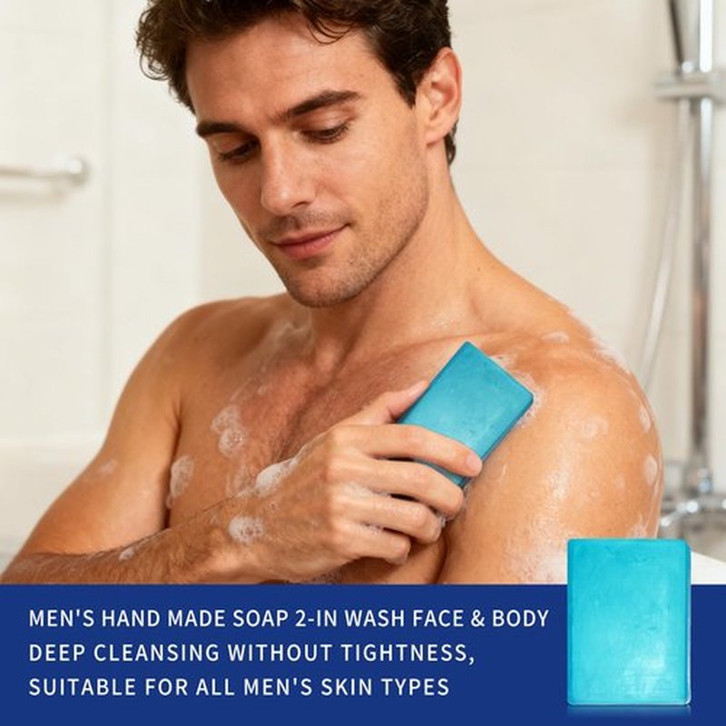 Gift for Men, 7-Piece Bath and Body Spa Gift Set, Men's Skin Care Includes 3-in-1 Face Wash, Handmade Soap, Body Mist, Lotion, Shower Sponge & Travel Bag-Gifts for Dad, Husband, Boyfriend and Friends