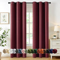 MIULEE Burgundy Red Blackout Curtains - Thermal Insulated Room Darkening Drapes | 90 Inches Long, 2 Panels