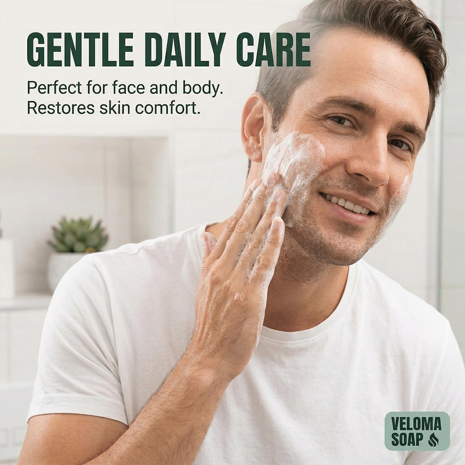 DERMA MUSE Veloma Antifungal Soap,Veloma Soap,with Tea Tree Oil & Coconut Oil & Witch Hazel, Deep Pore Cleansing,Supports Clear, Healthy-Looking Skin (1PCS)