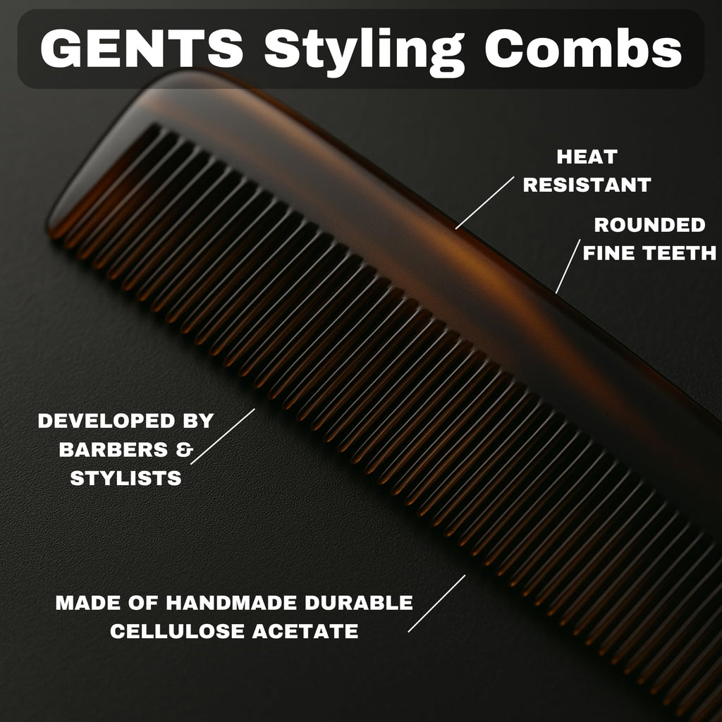 G.B.S GENTS Unscented Mustache Wax Grooming Kit – Extra Strong Hold Wax Tin, 5” Tortoise Shell Cellulose Acetate Comb & Mini Mustache Beard Pocket Comb – Handmade Anti-Static Styling Set for Men