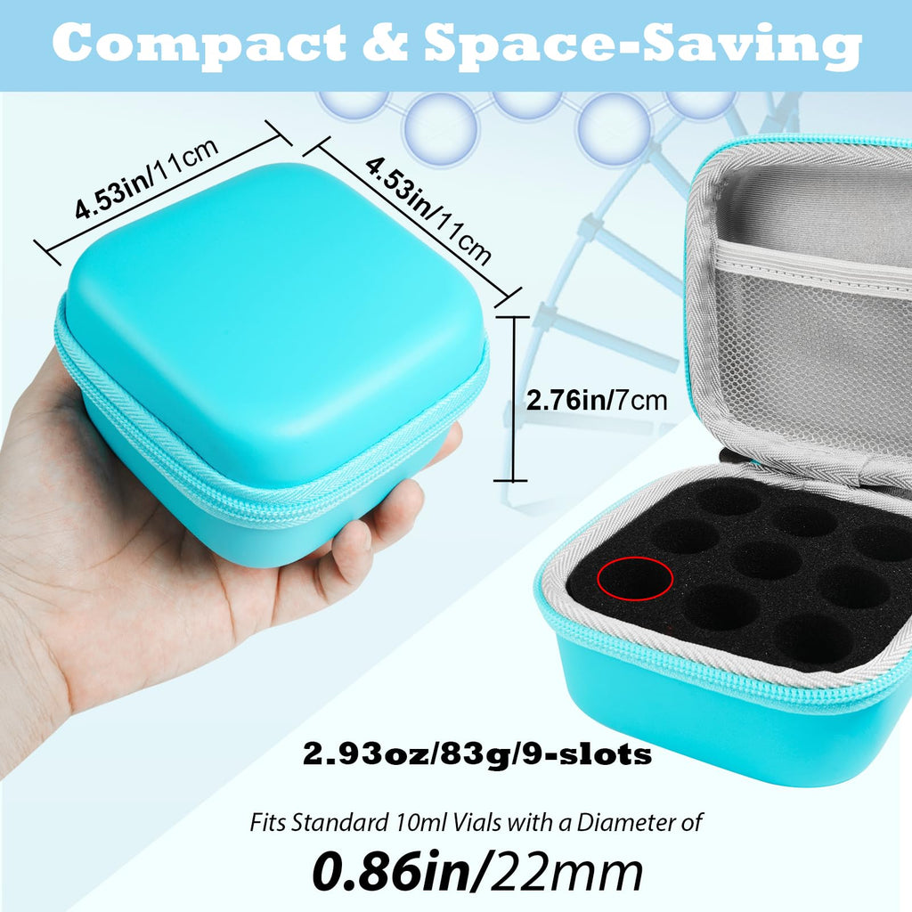 ZORETCO 9 Slots Insulin Peptide Vial Case Holder for Fridge Fits U-100 Vial