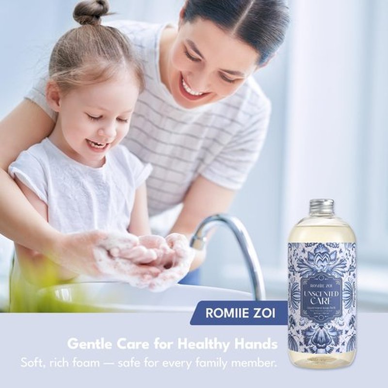 ROMIIE ZOI Liquid Hand Soap Refill, Unscented, Gentle & Moisturizing Formula, 750 ML/ 26 FL OZ