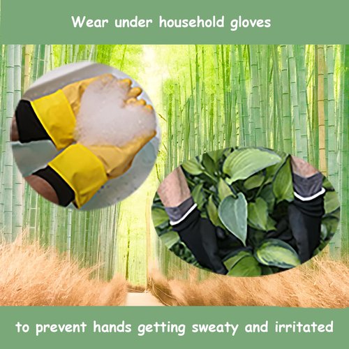 Bamboo Gloves for Eczema, Medium/Large, Women and Men, Dry Hands, Overnight Moisturizing Gloves, 3 Pairs