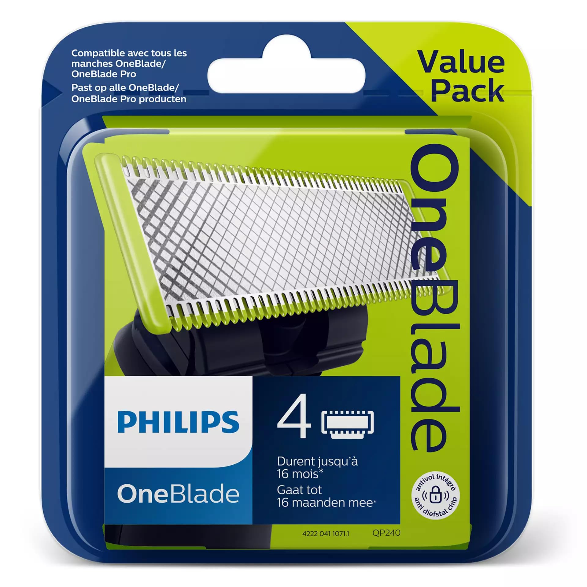 Philips QP240/50 Replacement Blades, Pack of 4