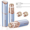 Facial Hair Removal for Women: Electric Hair Removal Device - Rechargeable Painless Face Razor for Chin Upper Lip Peach Fuzz with Light Gifts for Women(Blue Gold)