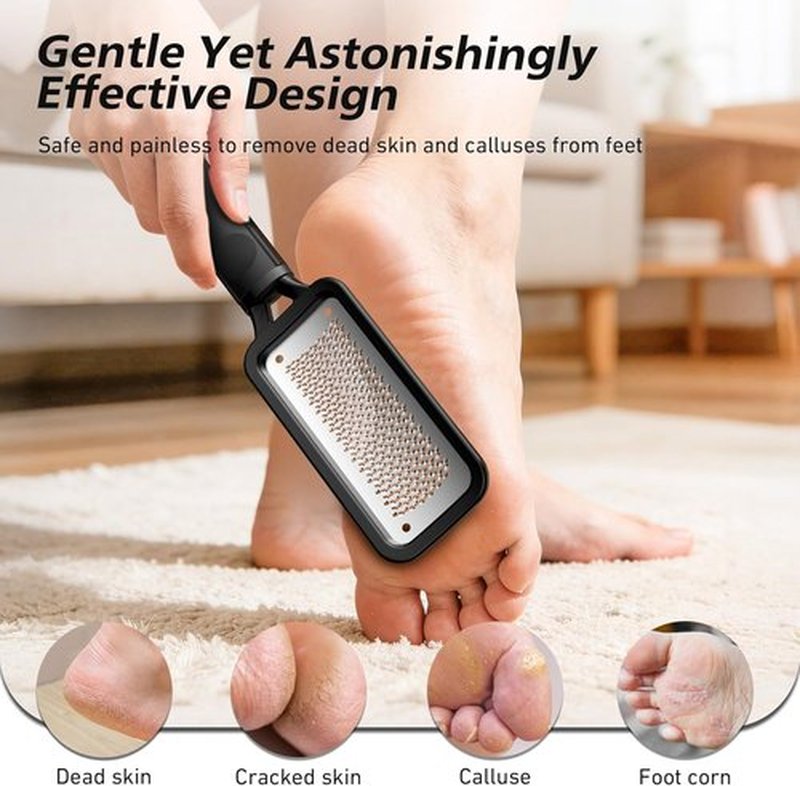 BALUCA Professional Foot File & Callus Remover - Stainless Steel Rasp for Smooth, Soft Feet | Black