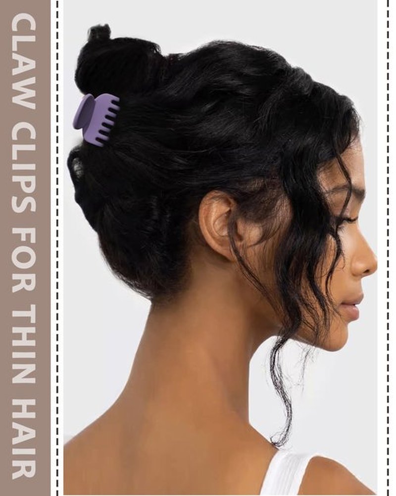 Small Claw Clips for Women 1.6 '' Double Row Teeth Small Hair Clips 12 Pcs Matte Cute Jaw Clips for Hair Claws