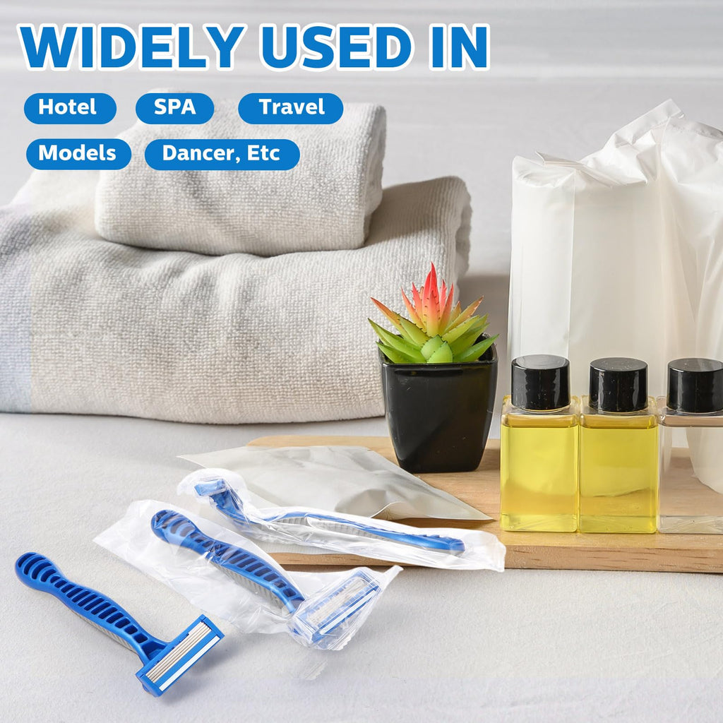Lanties 16 Pcs Disposable Razors for Men Bulk 5-blade Disposable Razors Men's Razor Comfort Head Long-blade Sensitive Skin Razor for Hotel Travel Spa Gift
