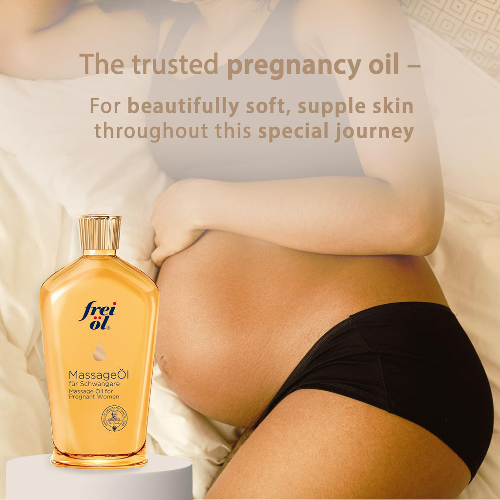 Massage Body Oil for Pregnant Woman – Maternity Skincare Oil, Skin Elasticity Increase by 35% – Prevents Stretch Marks, Safe to use for mom and Baby – Vegan, 200 ml / 6.76 Fl Oz
