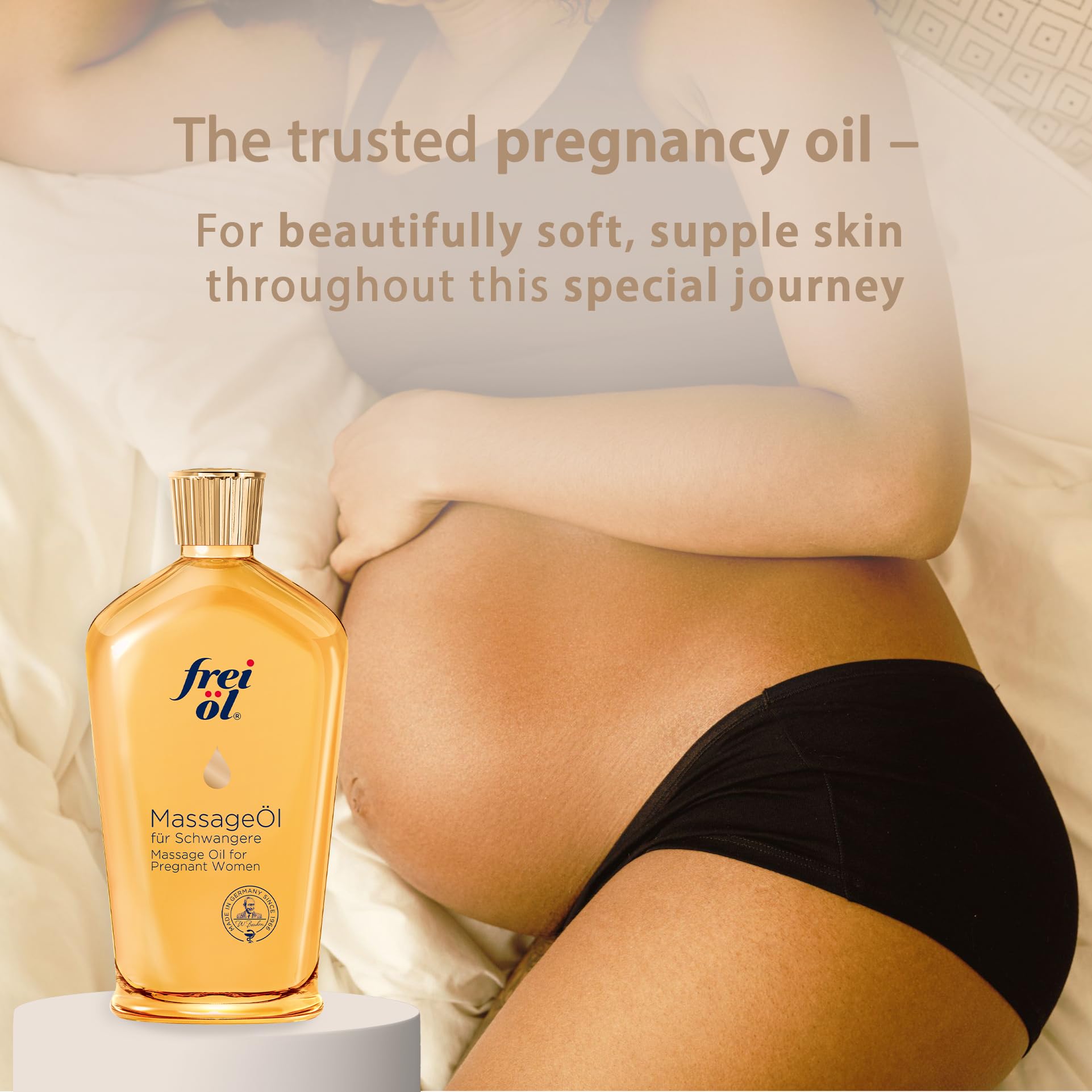 Massage Body Oil for Pregnant Woman – Maternity Skincare Oil, Skin Elasticity Increase by 35% – Prevents Stretch Marks, Safe to use for mom and Baby – Vegan, 200 ml / 6.76 Fl Oz
