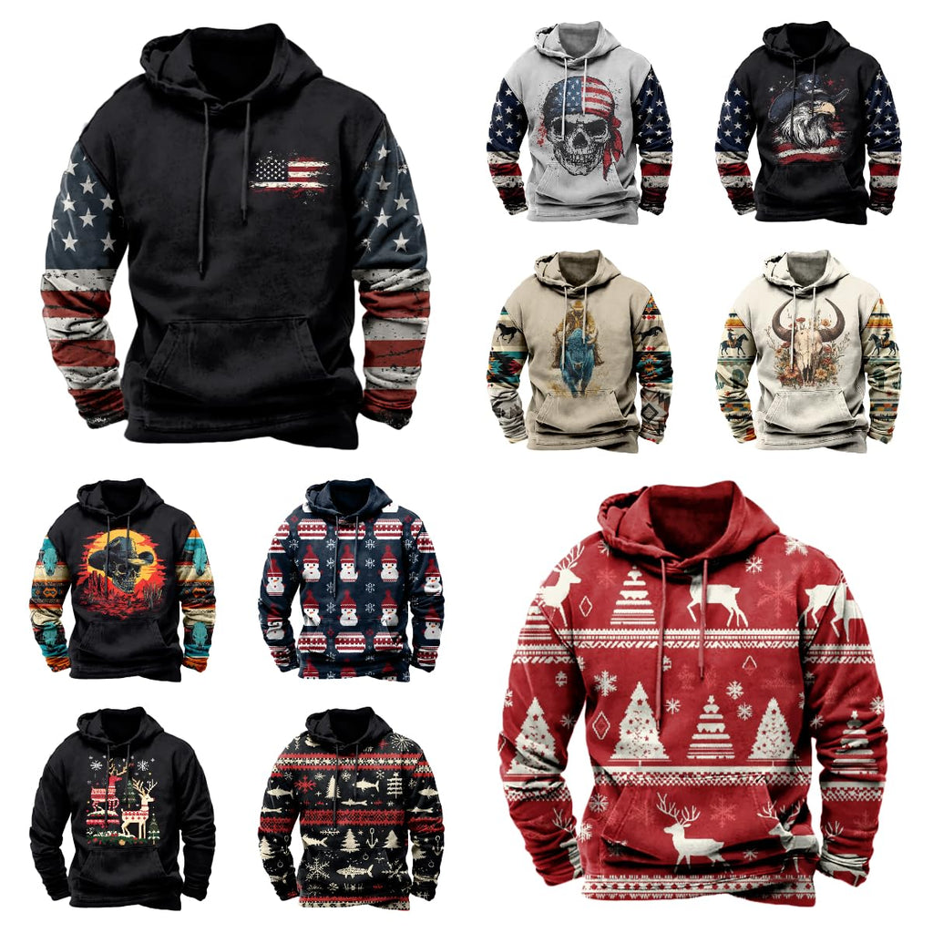 Men's Sweatshirts American Flag Patriotic Hoodie Pullover Sweatshirts Sweater Black Up Crewneck Fleece Men'S Tall Hombre Para Sweaters Big Graphic Crew Neck Cotton Oversized Lightweight Shirts,3XL