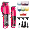 Tuanchuanrp Professional Hair Clippers for Woman, Cordless Barber kit for Hair Cutting & Grooming, Hair Clippers and Trimmer Set for Barber Haircut with LED Display, 8 Fade Taper Combs(Pink Set)