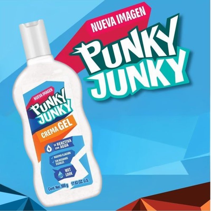 Punky Junky Maximum Hold Hair Gel White 17.63 Oz White Wax, Gel para Cabello de Hombre