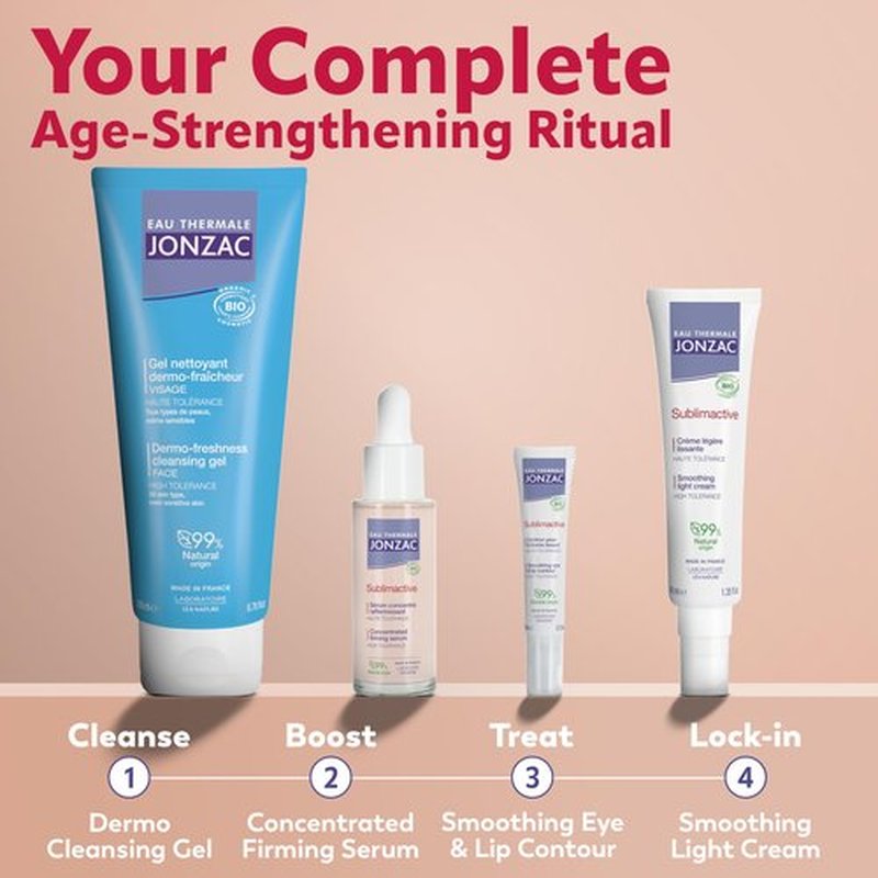 Eau Thermale Jonzac Sublimactive Anti-Aging Firming Serum for Face - Visibly Reduces Fine Lines and Smooths Wrinkles - Natural Skin Care - Safe for Sensitive Skin - 1.01 Fl Oz