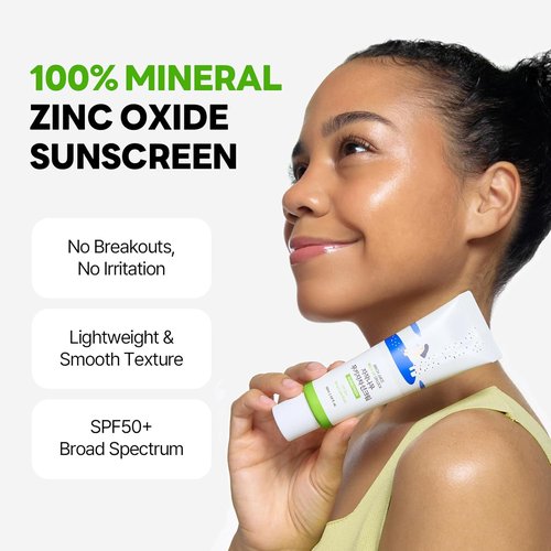 ROUND LAB Birch Juice Mild-Up Sunscreen - SPF 50+ Broad Spectrum, Mineral Zinc Oxide, 1.69 Fl Oz | Ideal for Sensitive Skin