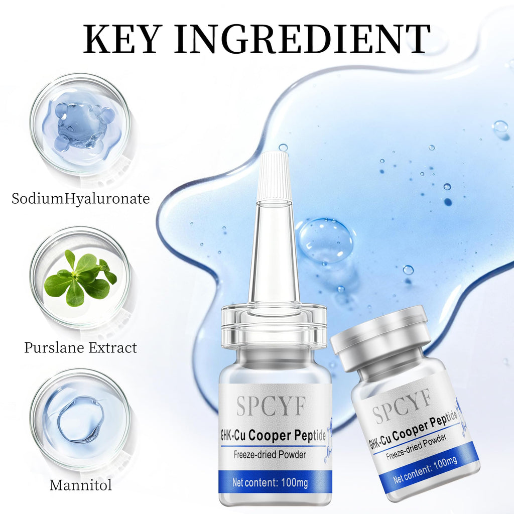 SPCYF Copper Peptides Serum for Face - Repairing, Tightening, Collagen Boosting -with GHK-Cu Peptide and Hyaluronic Acid - Anti-Aging for Fine Lines, Moisturizing, Firming and Skin Elasticity