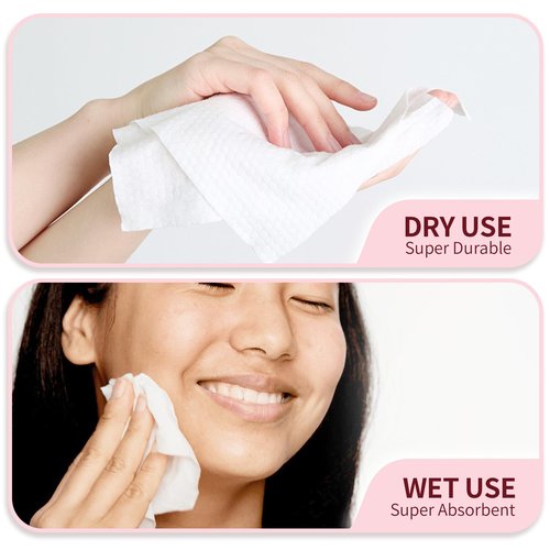 Soft Dry Wipe 10 Pack, Face Tissues, Lint Free Facial Cleansing Towels Disposable, Extra Thick Dry and Wet Use for Sensitive Skin, Makeup Removing, Surface Cleaning (800 Count)