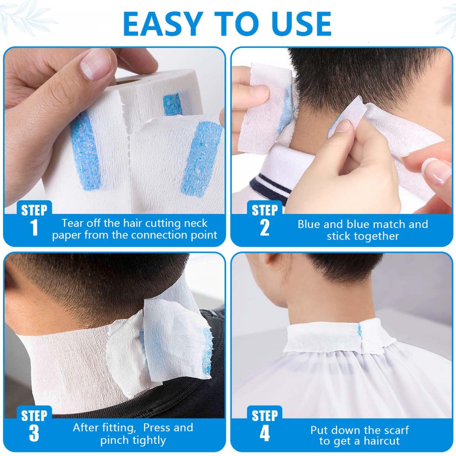 SenseYo 10 Rolls Barber Neck Paper Strips Band Disposable Haircutting Stretchy Barber Neck Tissue Wrap for Salon Haircut Spa Massage