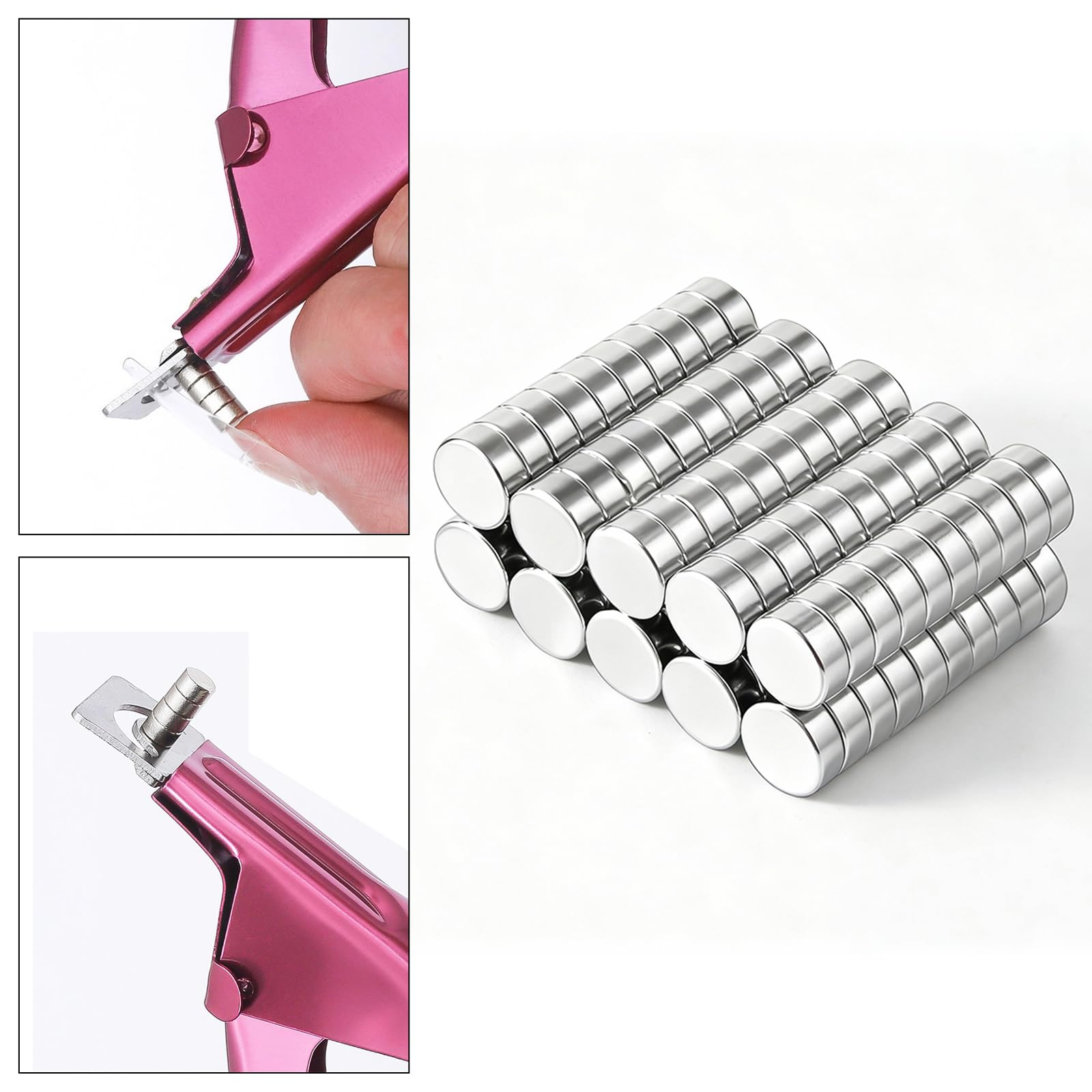 XEAOHESY 100pcs 8x3mm Mini Round Magnets for Acrylic Nail Clippers, Measuring Artificial Nail Length, Refrigerator Magnets, Neodymium Magnet for Crafts, Cabinets, Office Supplies