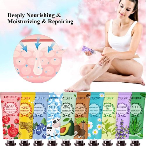 12 Pack Body Lotion Gift Set for Women,Natural Fragrance Body Care Cream Moisturizing Travel Size Body Lotion With Shea Butter and Aloe,Bulk Body Lotion Sets,Galentines Day Gifts,Valentines Gifts