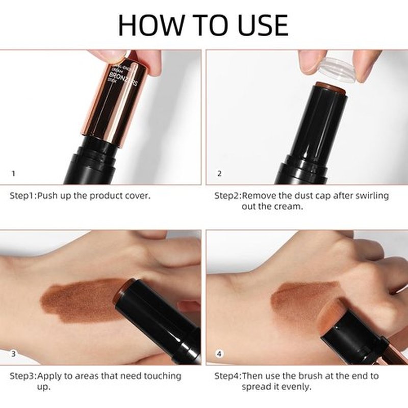 Erinde Cream Contour Bronzer Stick - Blendable Matte Finish | Waterproof Long-Lasting Makeup, 01 Warm Tone