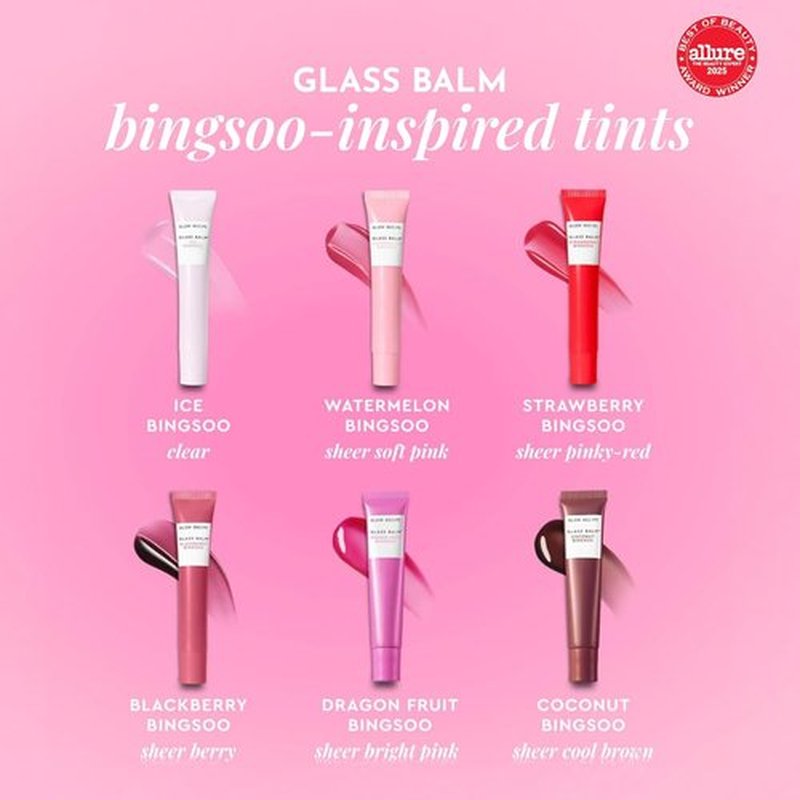 Glow Recipe Glass Balm Lip Treatment - 12Hr Hydrating Moisturizer with Hyaluronic Acid | Clear Tint, Ice Bingsoo (15 ml)