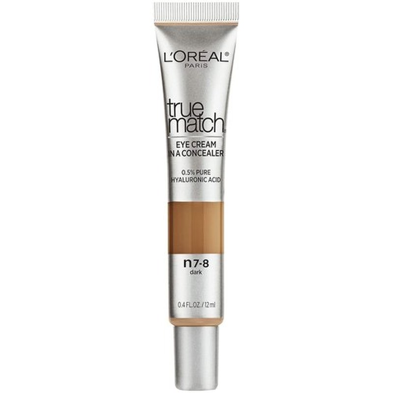 L’Oréal Paris True Match Eye Cream Concealer - Hydrating 0.5% Hyaluronic Acid, Dark N7-8, 0.4 fl. oz.
