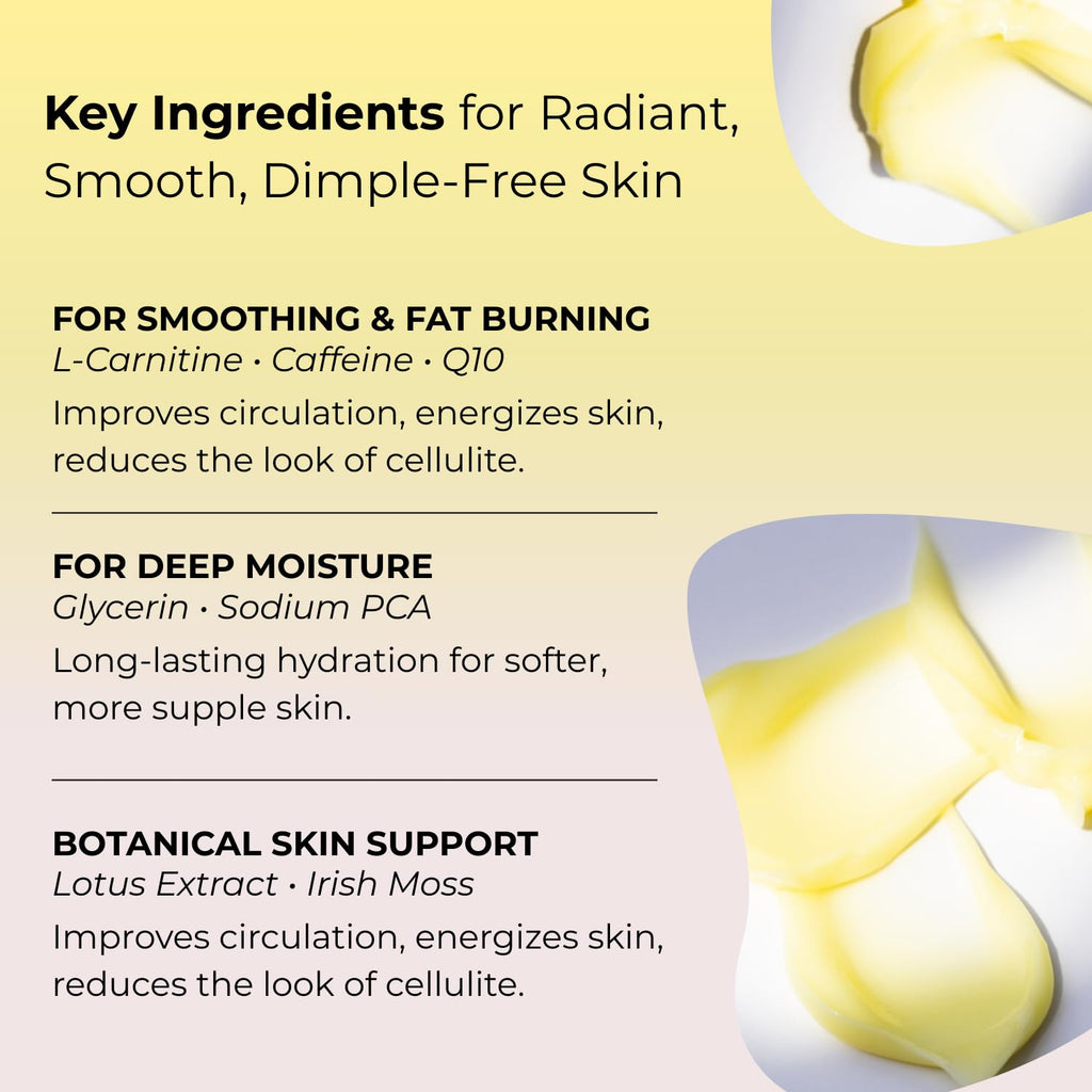 Life's Butter Anti-Cellulite Cream - 100% Natural - Made in USA - Cruelty-Free - Hypoallergenic - Best Cellulite Reduction - Skin Firming + Tightening for Women L-Carnitine + CoQ10 + Caffeine 6 fl oz