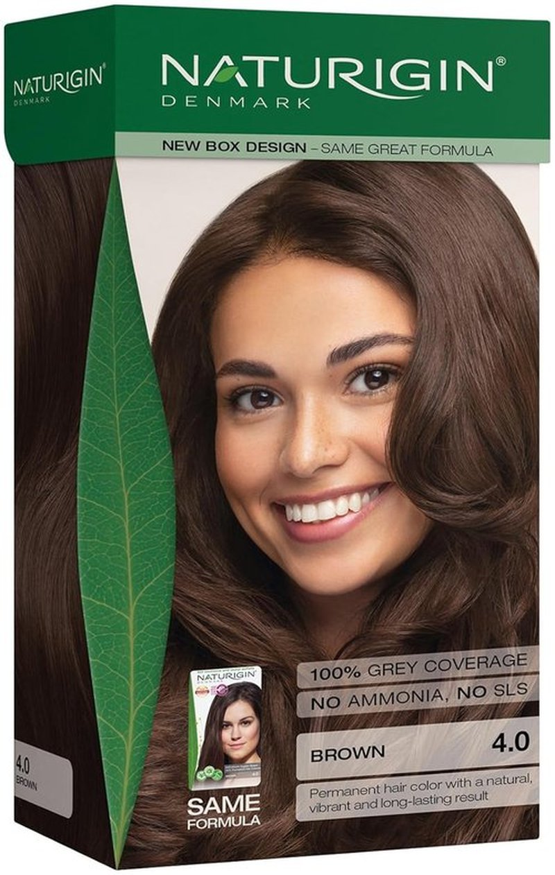 Naturigin Permanent Hair Dye | 100% Gray Coverage - 4.0 Brown, Ammonia-Free & Vegan Formula