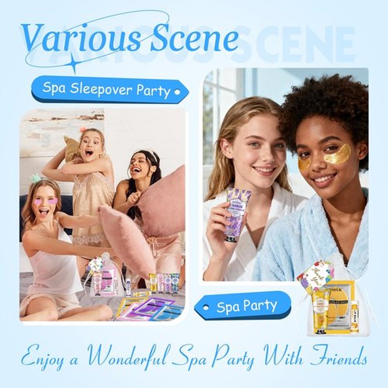 120 Pcs Spa Party Favors Set of Under Eye Patches, Bulk Hand Creams and Lip Balms Bulk, Perfect Bulk Gifts Kit for Women & Teen girls, Thank You Gift for Mom, Teacher Gifts, Sleepover Party Supplies