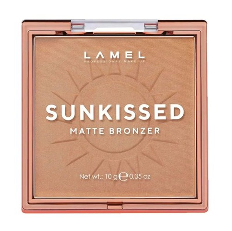 LAMEL Sunkissed Matte Bronzer Face Powder - Long-Lasting, Non-Greasy Organic Formula - Natural Tan - 0.35oz