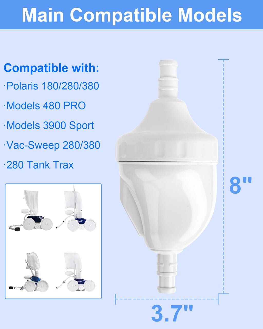 WUKUR G52 Backup Valve Replacement Parts Compatible with Polaris 180,280,380,480,3900 Pool Cleaner with Longer Lifespan and Wear Resistant Technology