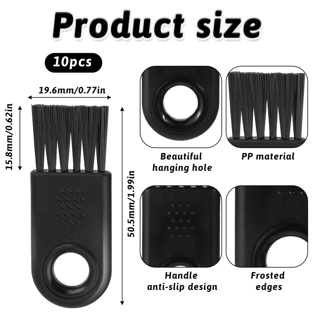10 Pcs Razor Cleaning Brush Nylon Brush for Cleaning Electric Shaver Cleaning Brush Hair Remover Razor Cleaner Black Nylon Hair Brush Set for Electric Hair Clippers Household Cleaning
