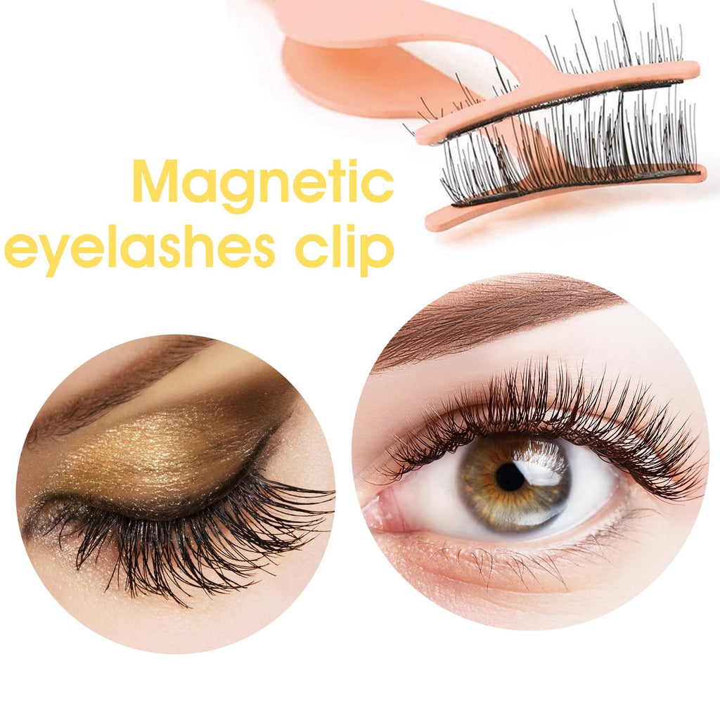 2 Pcs False Eyelashes Applicator Stainless Steel Remover Clip Tweezers Fake Lash Clusters Separator Professional Lash Extension Curlers Curved Eyelash Tweezers for Wearing and Removing Eyelashes