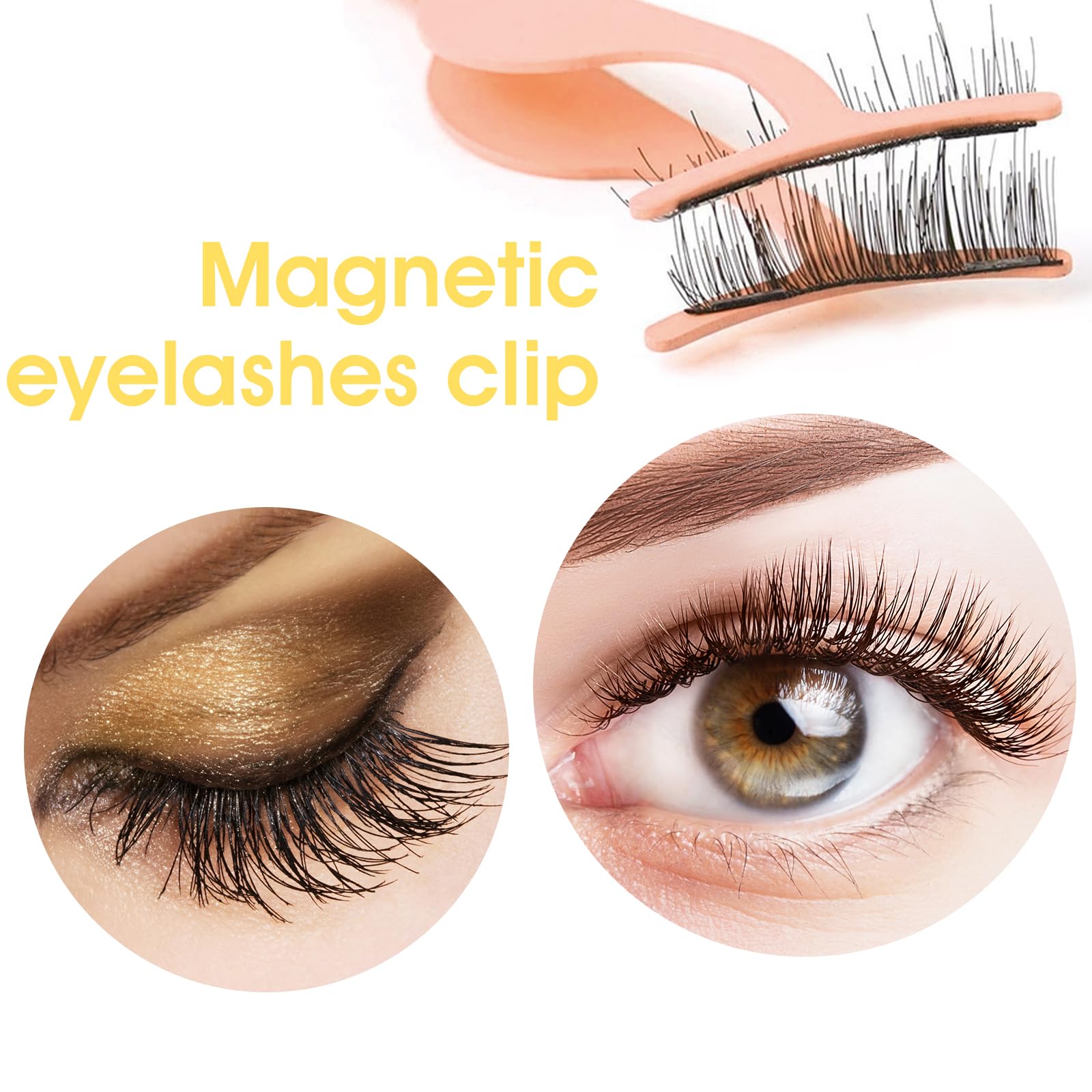 2 Pcs False Eyelashes Applicator Stainless Steel Remover Clip Tweezers Fake Lash Clusters Separator Professional Lash Extension Curlers Curved Eyelash Tweezers for Wearing and Removing Eyelashes