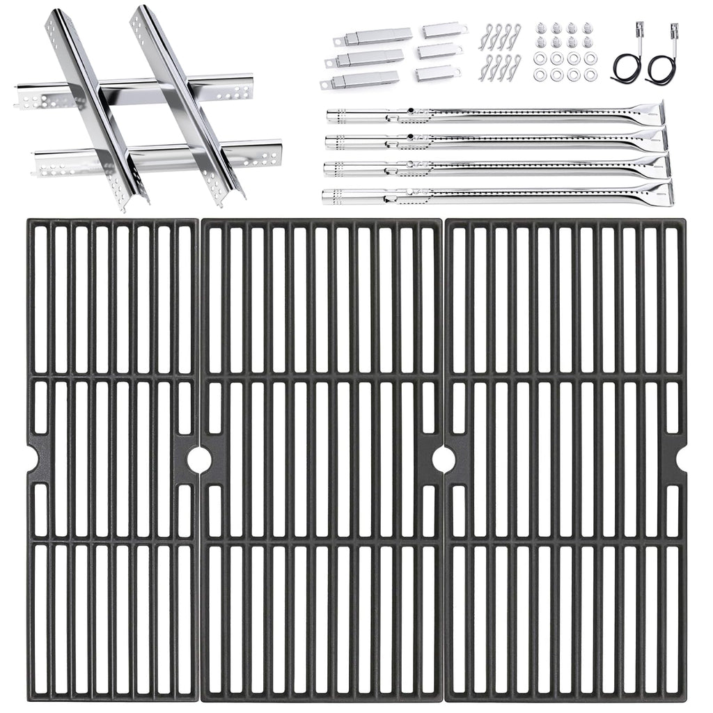 Grill Parts for Char-Broil Performance 4 Burner 463342119 463342118 463332718 463347017 463377017 463376117 463376018P2 463335517 463349917 Grill Burner Heat Plate Cast Iron Grill Grates 18 Inch