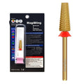 MagiBling Cross Cut Nail Drill Bits, 3/32'' Professional Middle Size Tungsten Carbide Tapered Barrel Bit, Left and Right Hand Use, Manicure Pedicure Cuticle Soft Hard Gel Polish Fast, Fine