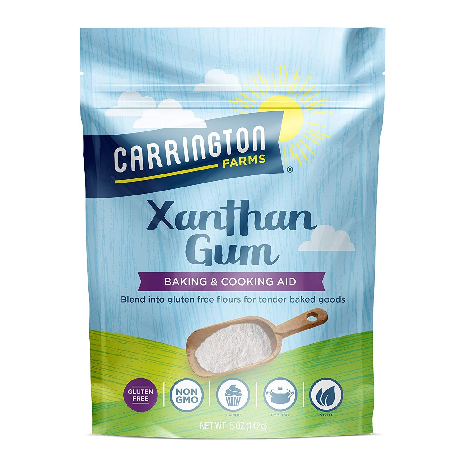 Carrington Farms Xanthan Gum – Non-GMO, Gluten-Free, Zero Calories & Vegan – 5oz – Keto-Friendly Thickener & Binder for Gluten-Free Baking, Smoothies, Sauces & Dressings